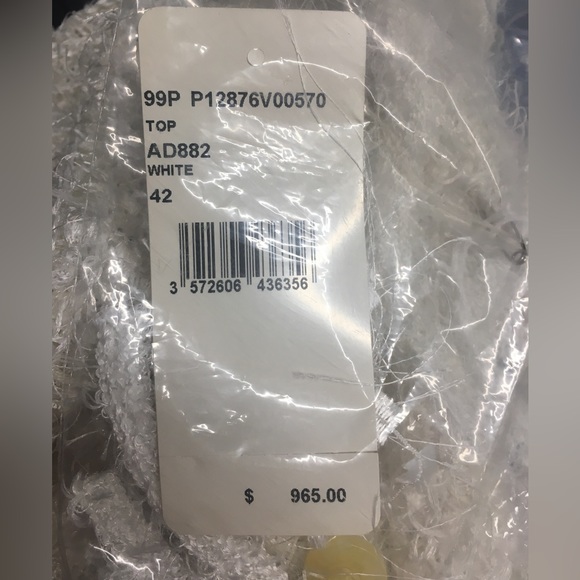 New With Tags CHANEL White fuzzy twinset w/tank & short sleeve 1-button cardigan - Picture 15 of 17